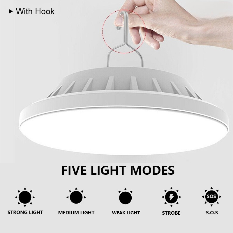 Portable Solar 60LED Camping Light Small USB Rechargeable Hanging Lamp with Remote Control