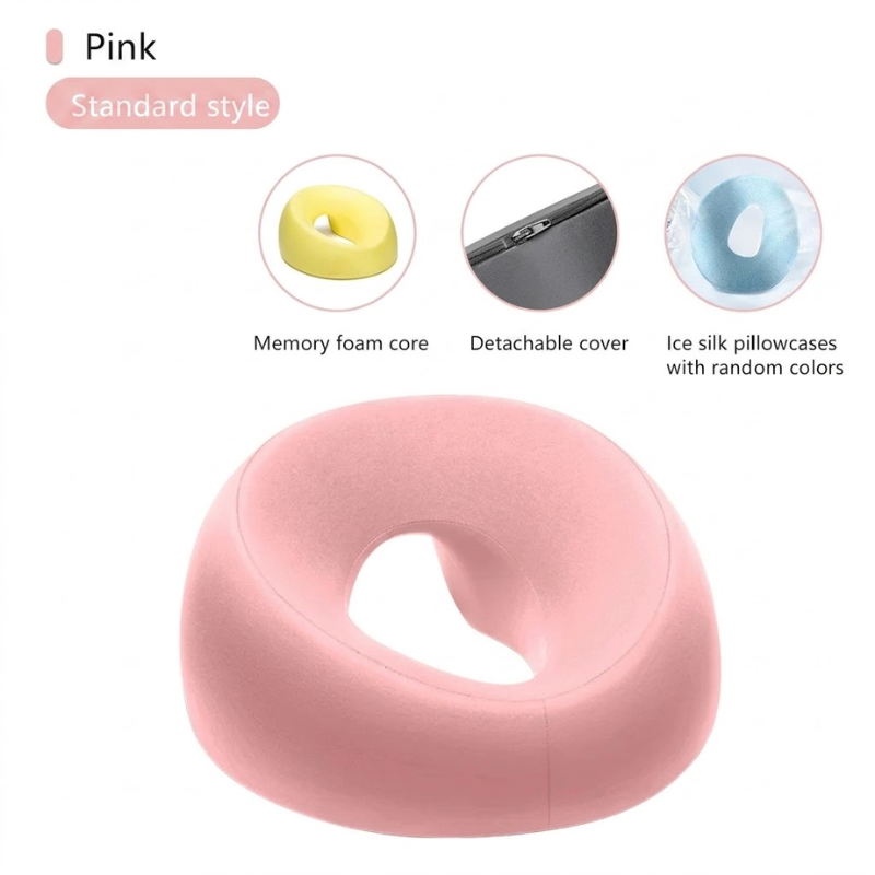 Face Down Desk Nap Pillow Memory Foam Prone Rest Head Support Cushion Pink
