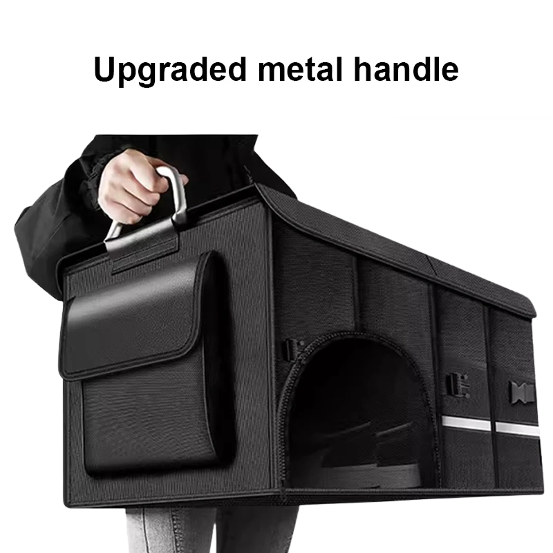 72L Foldable Car Trunk Storage Box Waterproof Cargo Organizer with Reinforced Handle