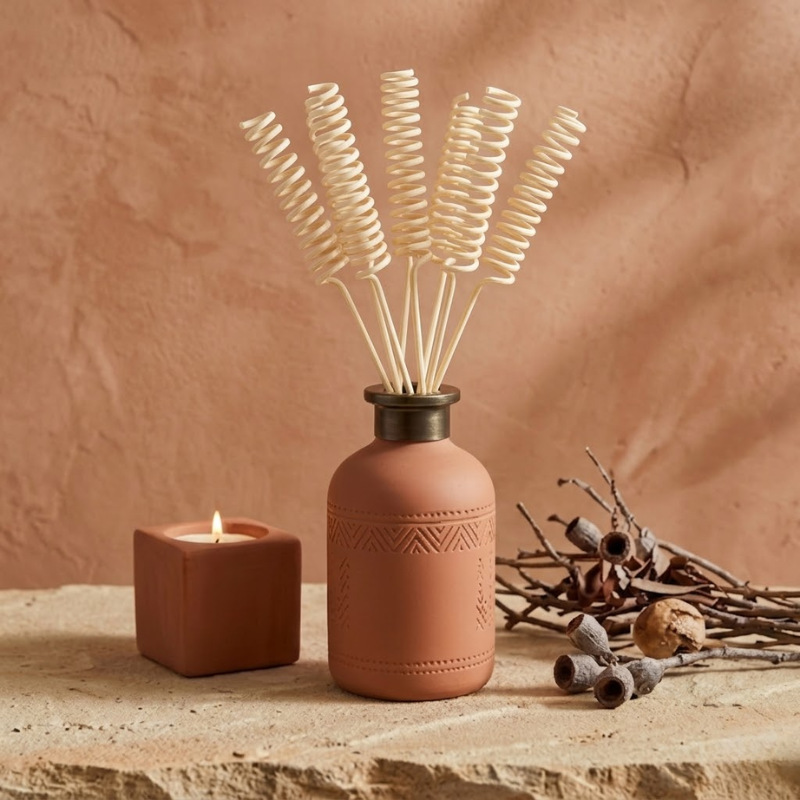 5 Piece Spiral Rattan Reed Sticks 2x240mm Diffuser Replacement Bending Design Home Fragrance
