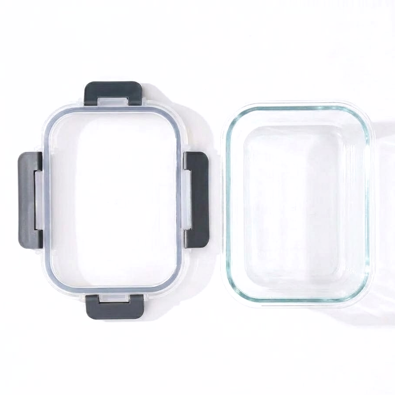 1040ml Rectangular Glass Food Storage Container with Lid Microwave Freezer Dishwasher Friendly