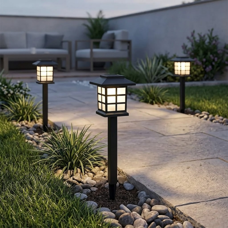 2 Pack Solar Pathway Lights Outdoor Waterproof Garden Yard LED Lighting Warm Light