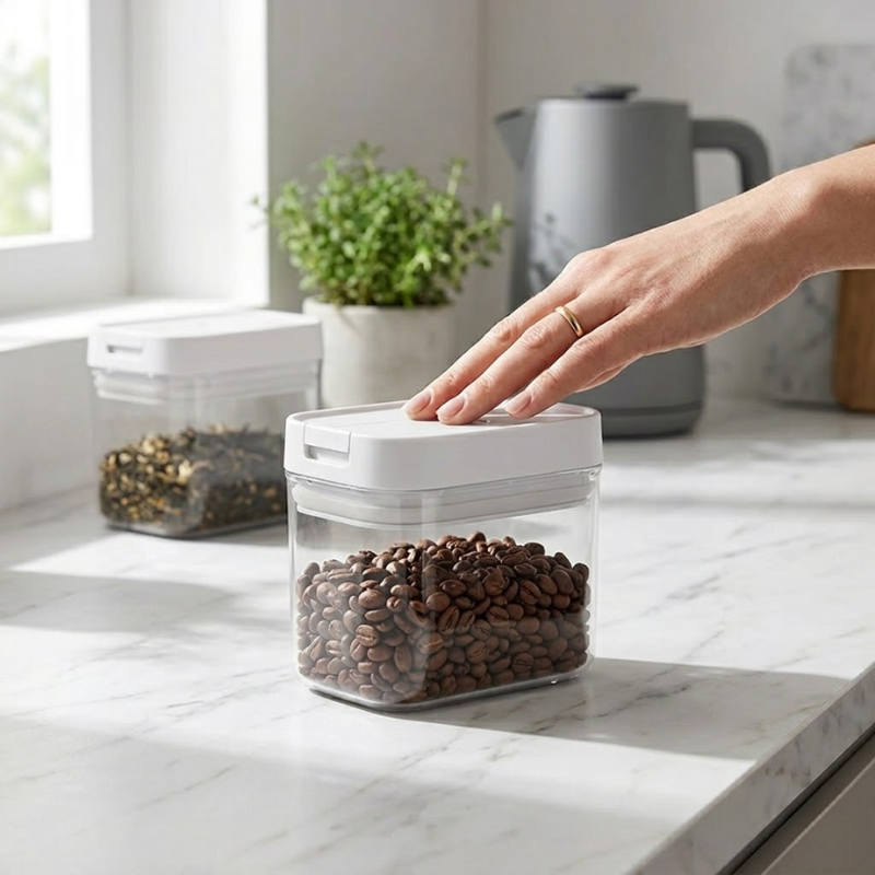 500ml Transparent Pasta Storage Box Plastic Dry Food Container with Lid