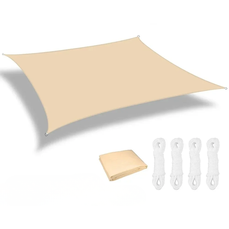 Waterproof Sun Shade Sail Light Yellow 3 × 4 m Rectangle Canopy with 98% UV Protection for Garden Patio and Pool