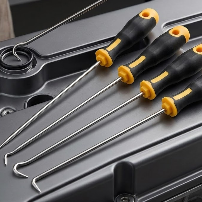 4 Piece 25cm Pick and Hook Tool Set O-Ring Seal Remover Precision Repair Tools Yellow