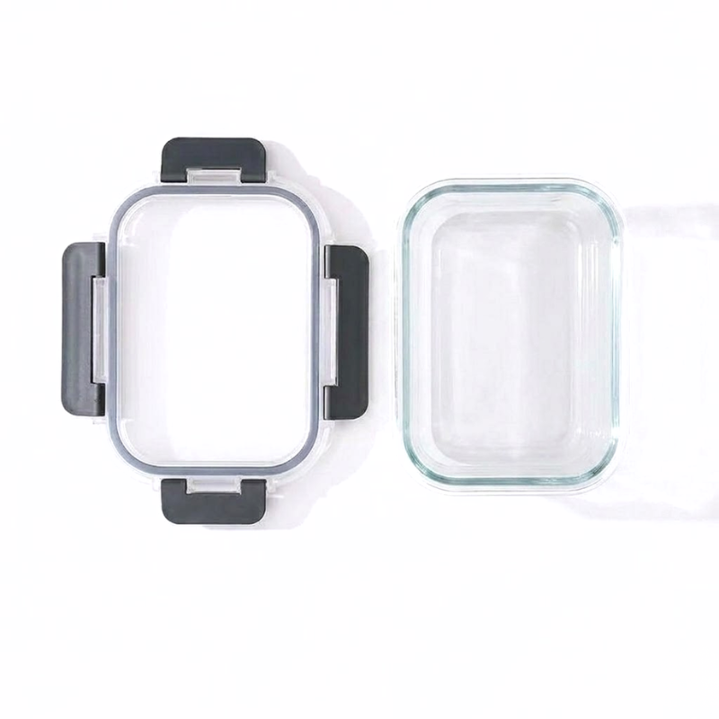640ml Rectangular Glass Food Storage Container with Lid Microwave Freezer Dishwasher Friendly