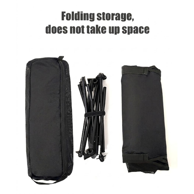 Portable Folding Camping Chair Black with Headrest Lightweight Aluminium Outdoor Chair