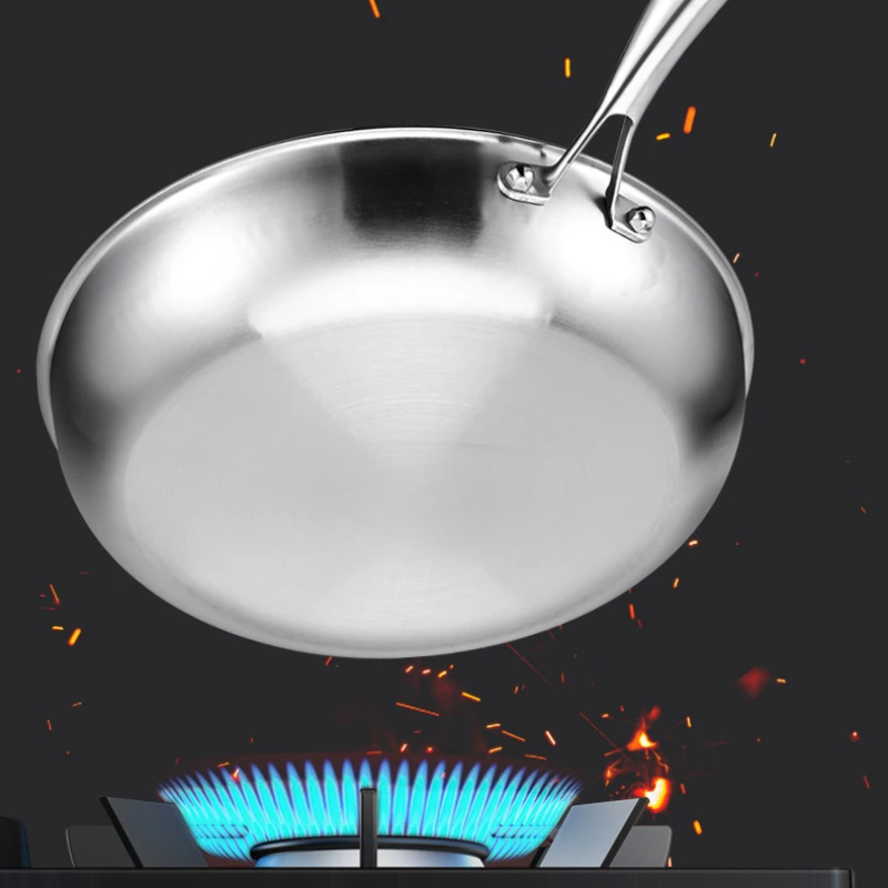 30cm Pure Titanium Frying Pan with Hammer Pattern Surface for Induction and Gas Cooktops