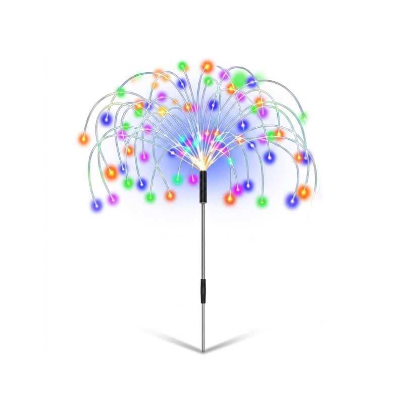 1 Piece Solar Firework Lights 150 LED Multicolor Waterproof Garden Stake Light for Outdoor Decoration