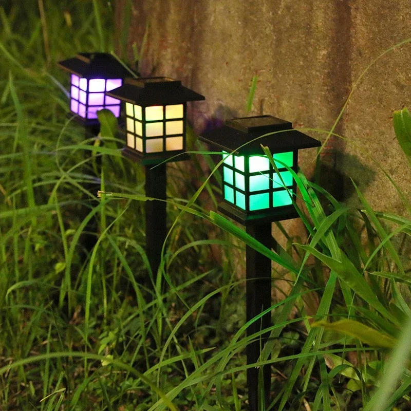 2 Pack Solar Pathway Lights Outdoor Waterproof Garden Yard LED Lighting RGB Light