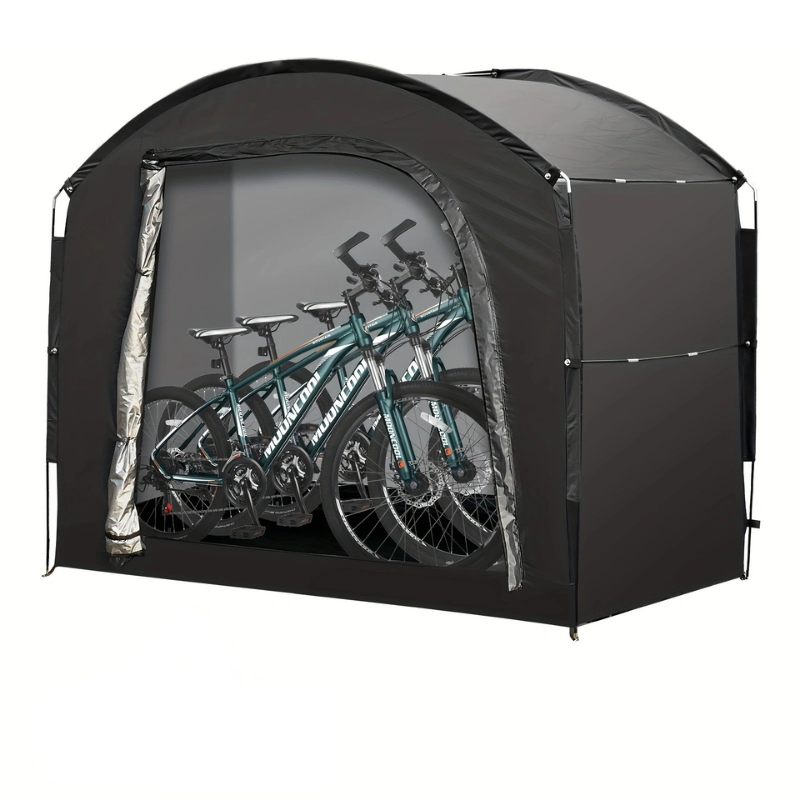 Portable Storage Tent Black Large Waterproof Bicycle Shelter for Bikes Garden Equipment and Outdoor Gear