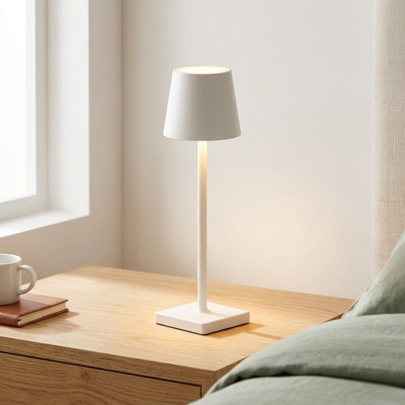LED Touch White Table Lamp 3 Color Dimmable USB Powered Desk Bedside Light