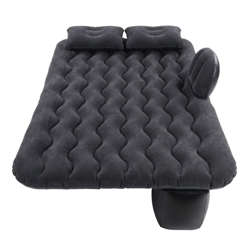 Inflatable Black Car Travel Mattress Bed with Pillows for Back Seat Sleeping Camping Road Trips and Outdoor Adventures