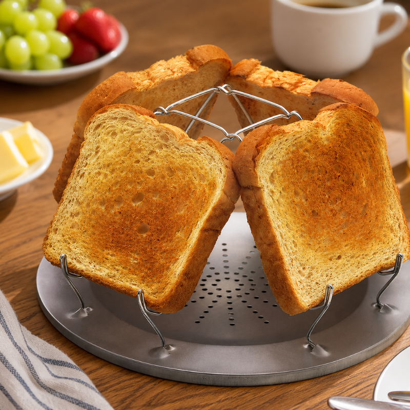 Foldable Camping Toast Rack Stainless Steel Portable Outdoor Toaster Grill