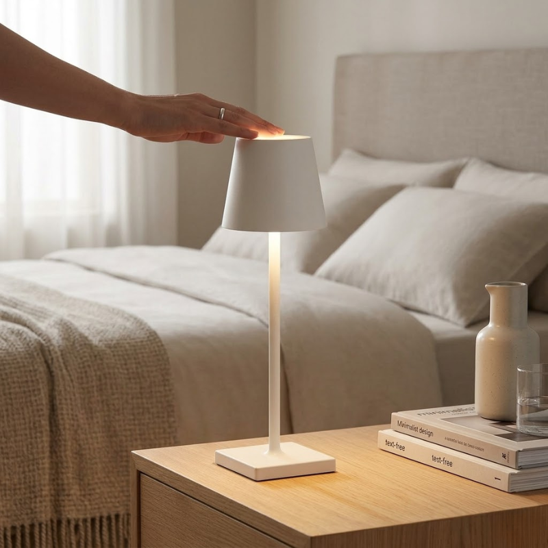LED Touch White Table Lamp 3 Color Dimmable USB Powered Desk Bedside Light