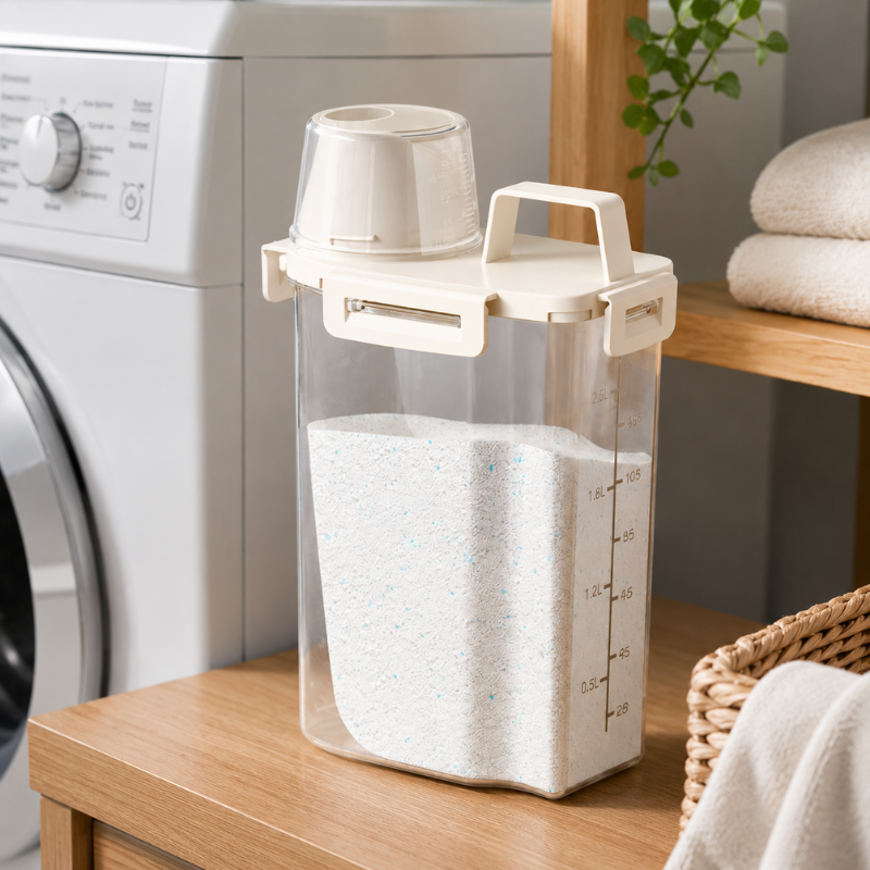 3L Storage Container Measuring Cup Lid Dispenser Bottle for Liquid and Powder Storage