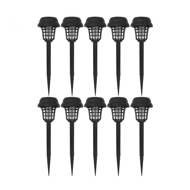10 Piece Solar Mosquito Killer Lamp Waterproof Outdoor Garden Bug Zapper Light for Patio Camping and Yard