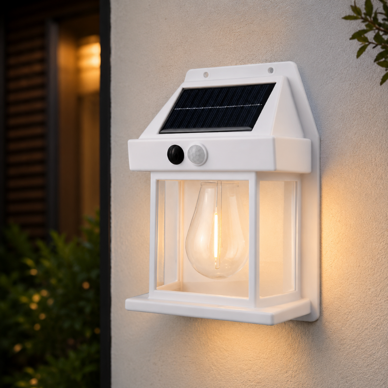 Solar Outdoor Street Light Waterproof LED Garden Wall Lamp White for Pathway Yard Patio Lighting