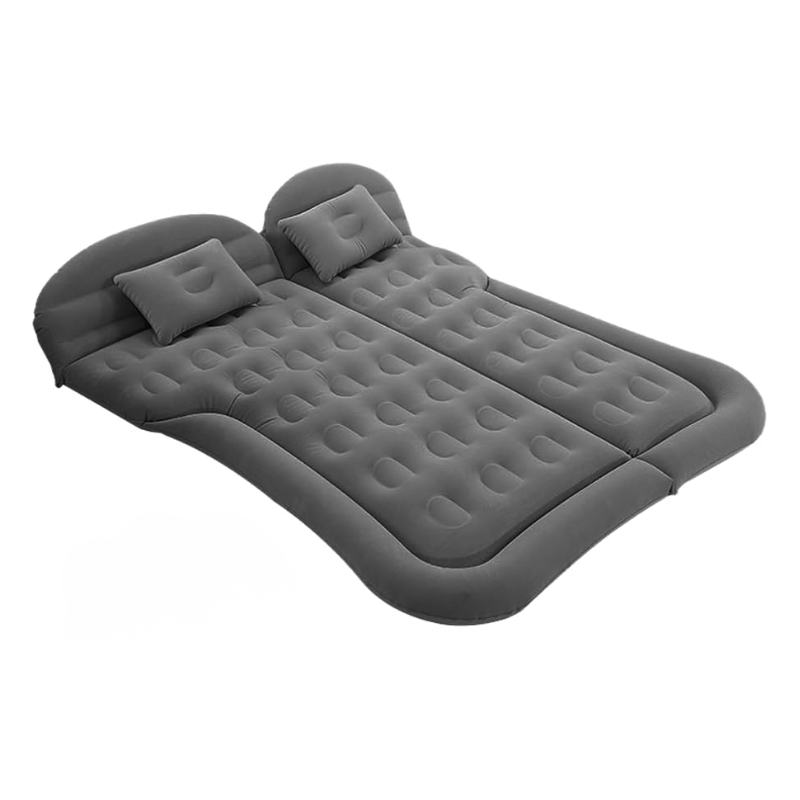Inflatable Black Double Car Travel Mattress Bed with Pillows for Back Seat Camping Road Trips and Outdoor Adventures