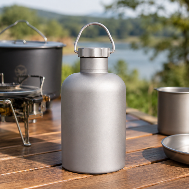 400ml Titanium Water Bottle Narrow Neck Leak-Proof Outdoor Flask