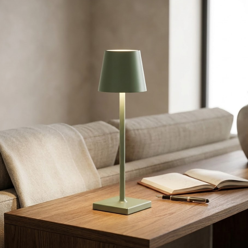 LED Touch Green Table Lamp 3 Color Dimmable USB Powered Desk Bedside Light