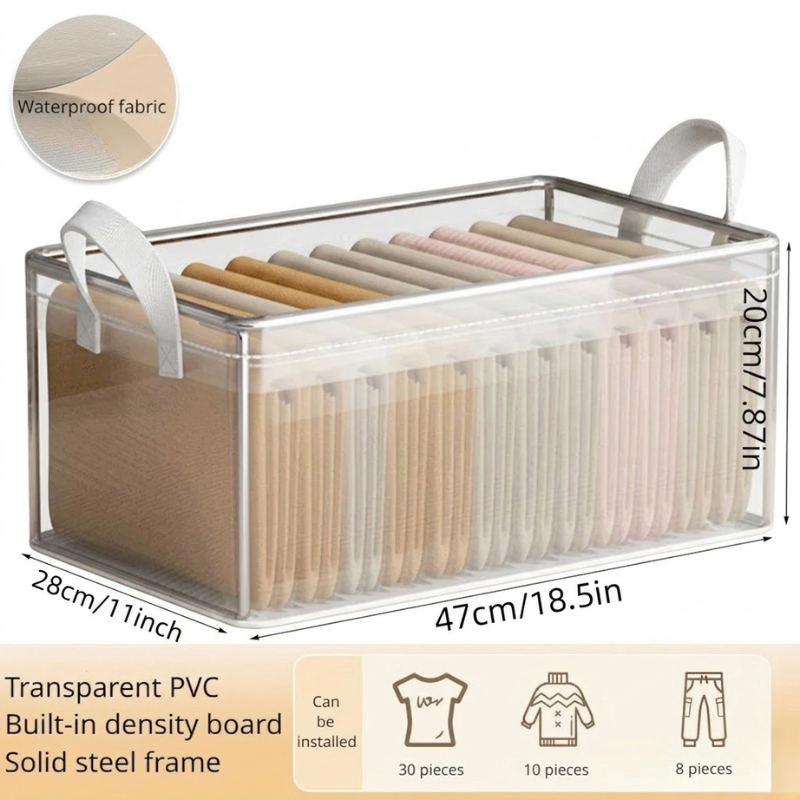 Transparent Storage Box PVC Steel Frame Waterproof Foldable Organizer Bin