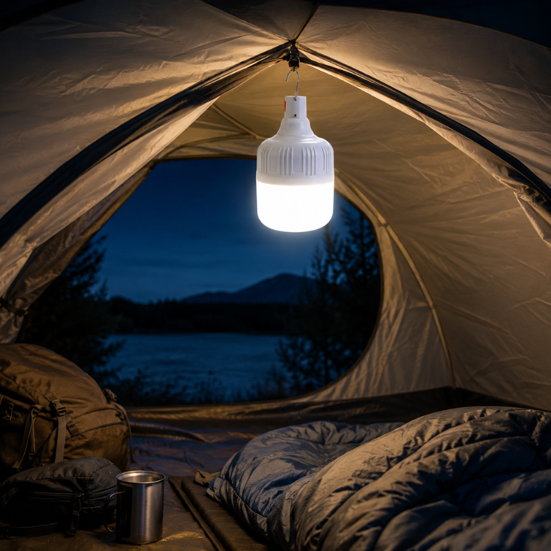 Portable USB Rechargeable LED Hanging Light Bulb for Camping Fishing Emergency