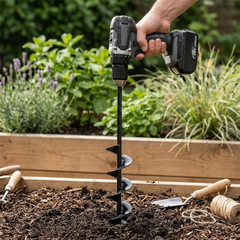 Spiral Garden Auger Drill Bit 8x45cm Soil Digging Planting Tool for Electric Drill
