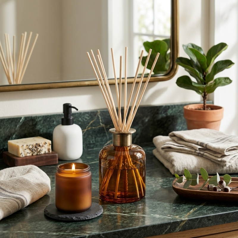 50 Piece Natural Rattan Reed Sticks 3x300mm Diffuser Replacement Sticks Home Fragrance