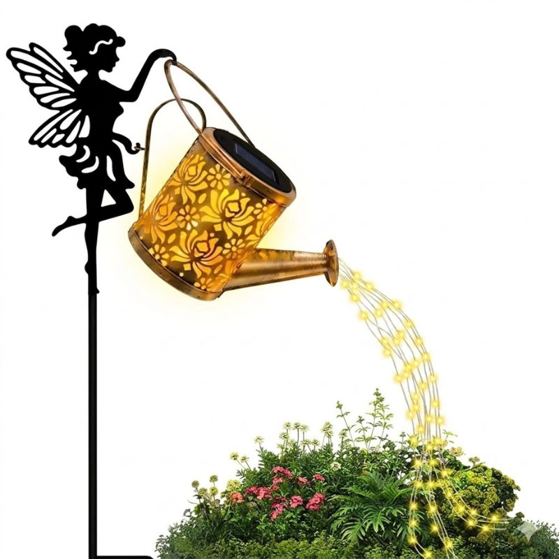 Solar Watering Can Garden Light LED Fairy Decorative Stake Lamp Outdoor Warm White