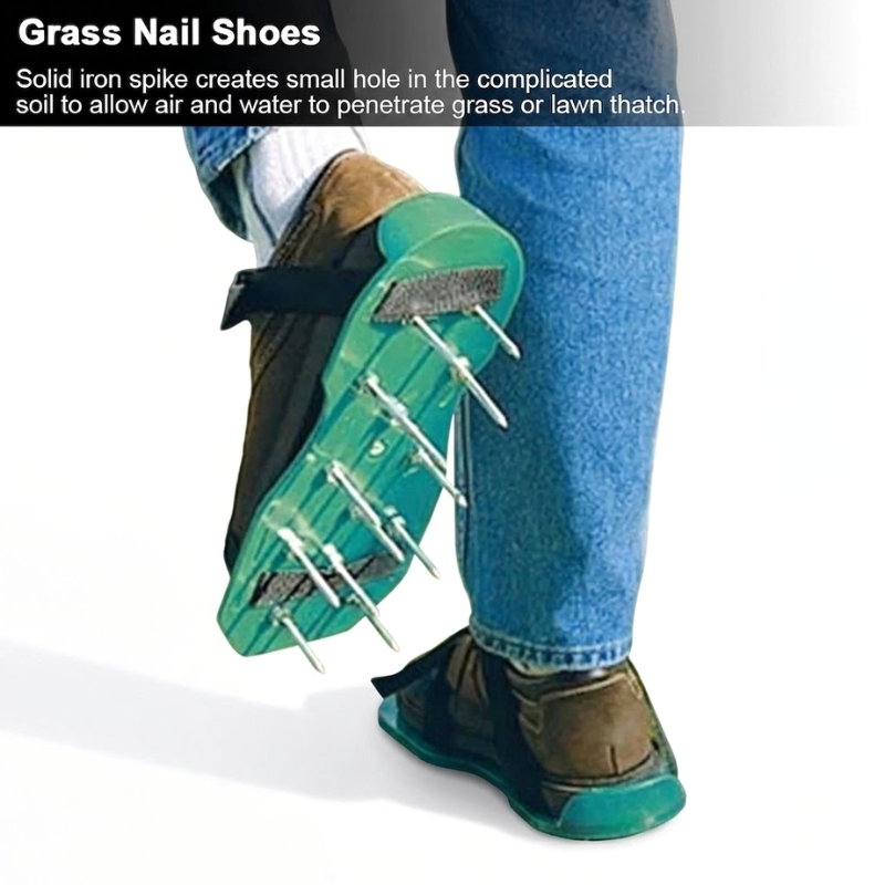 Lawn Aerator Shoes Spike Sandals Adjustable Garden Grass Soil Aerating Tool Set