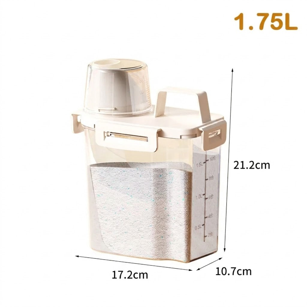 1.75L Storage Container Measuring Cup Lid Dispenser Bottle for Liquid and Powder Storage