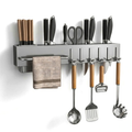 40CM Wall Mounted Kitchen Storage Rack Knife Holder Pot Lid Cutting Board Organizer