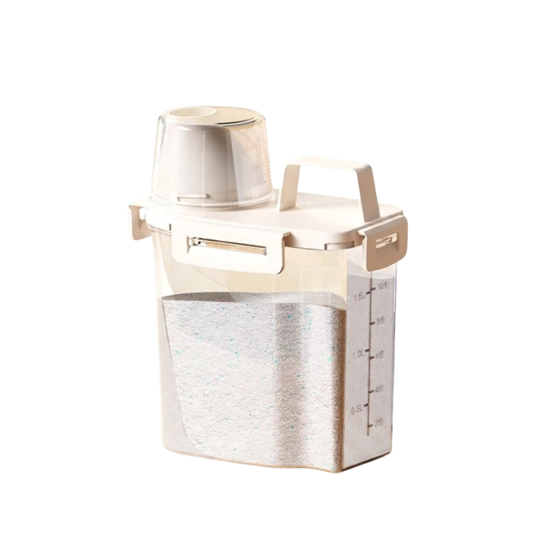 1.75L Storage Container Measuring Cup Lid Dispenser Bottle for Liquid and Powder Storage