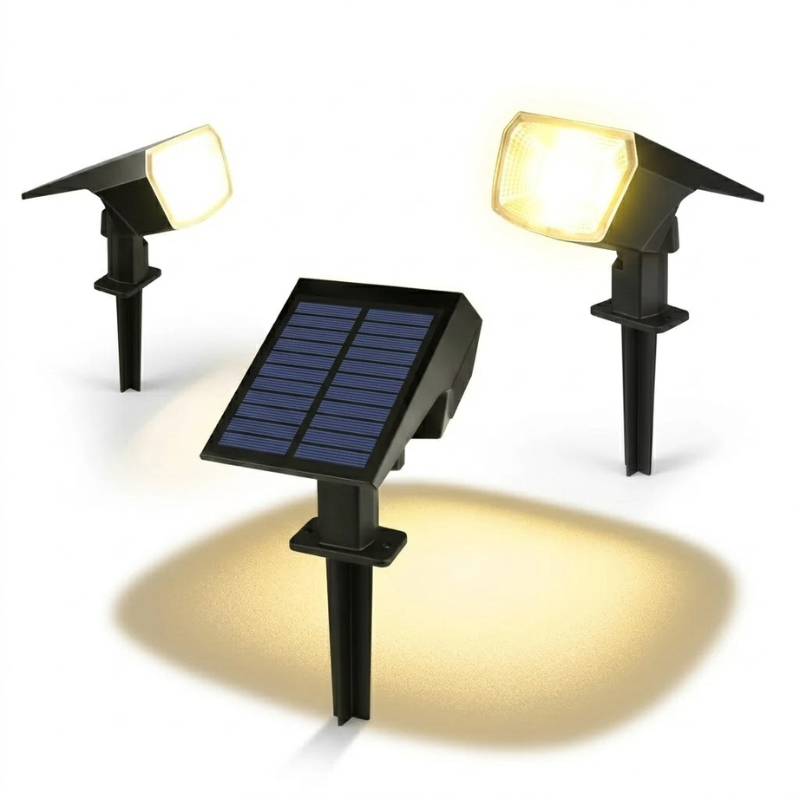 Solar Spotlight Outdoor 3 Modes Dimmable Waterproof LED Garden Lawn Light Warm White