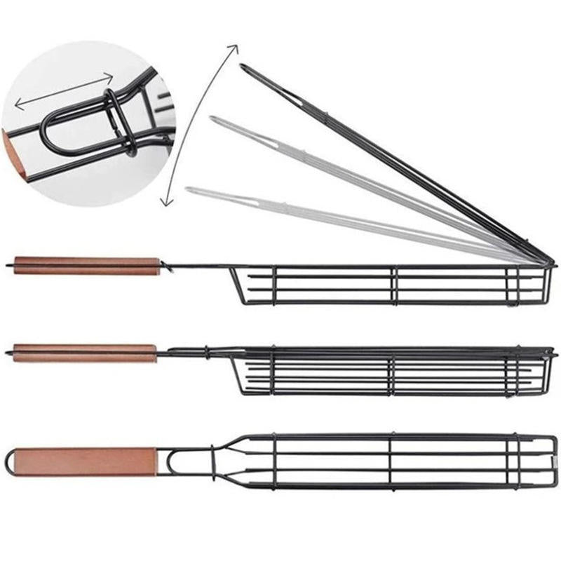Portable Nonstick BBQ Grilling Basket for Camping Picnic and Outdoor Cooking