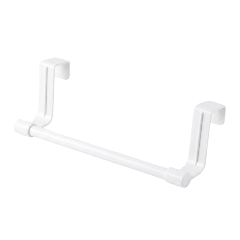 23CM White Over Cabinet Towel Rack Stainless Steel Dishcloth Holder Hanging Rack
