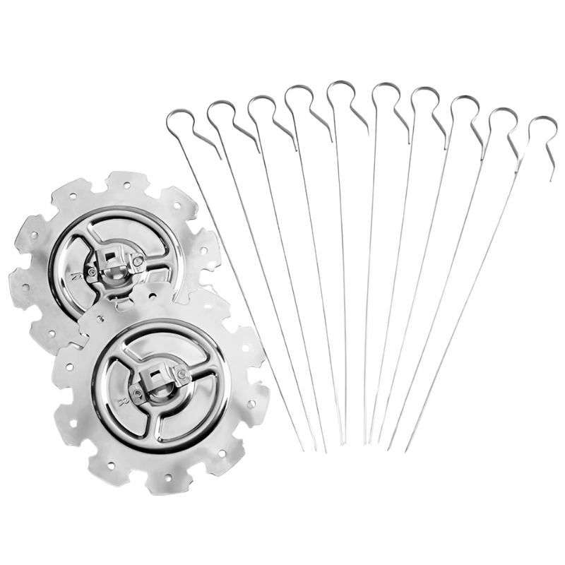 Stainless Steel Rotisserie Grill Cage with 10 Skewers BBQ Meat Vegetable Rotating Oven Kebab Maker Tool