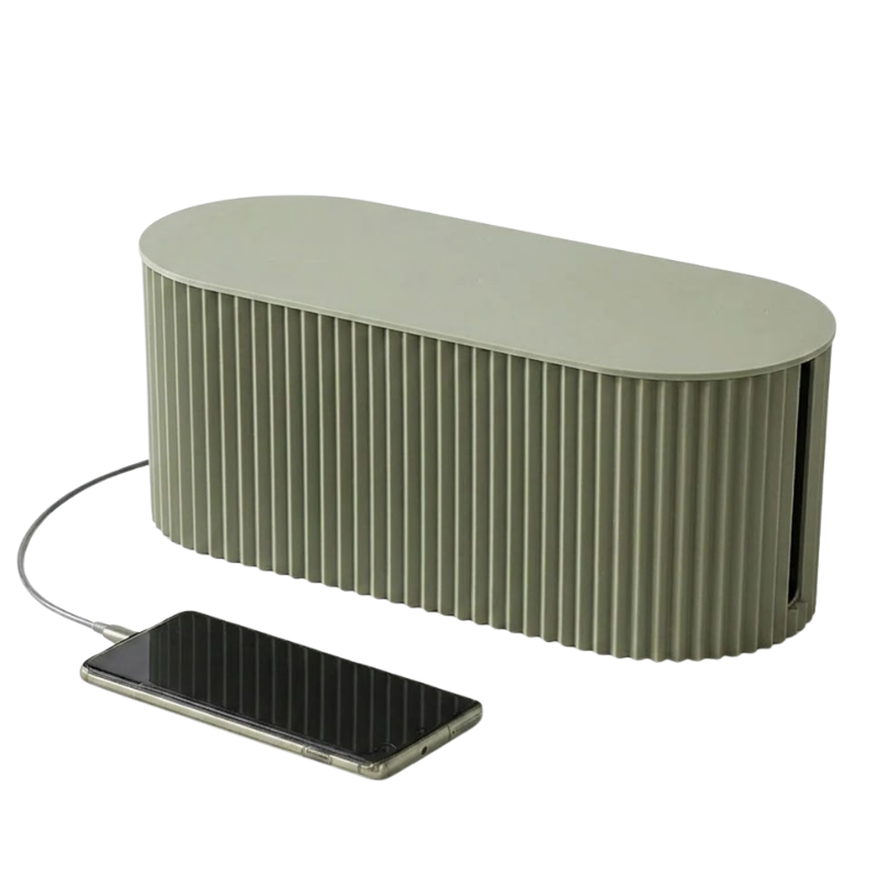 Cable Management Box Green Wire Storage Organizer for Desk and Router