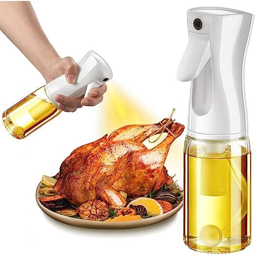 3 Piece 200ml Oil Spray Bottles White Kitchen Mist Sprayer for Cooking BBQ