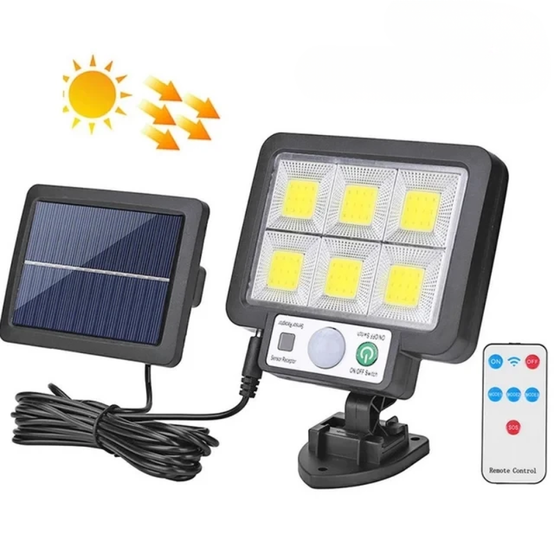 72 COB Solar Wall Light Split Panel Motion Sensor Waterproof Outdoor Lamp with Remote