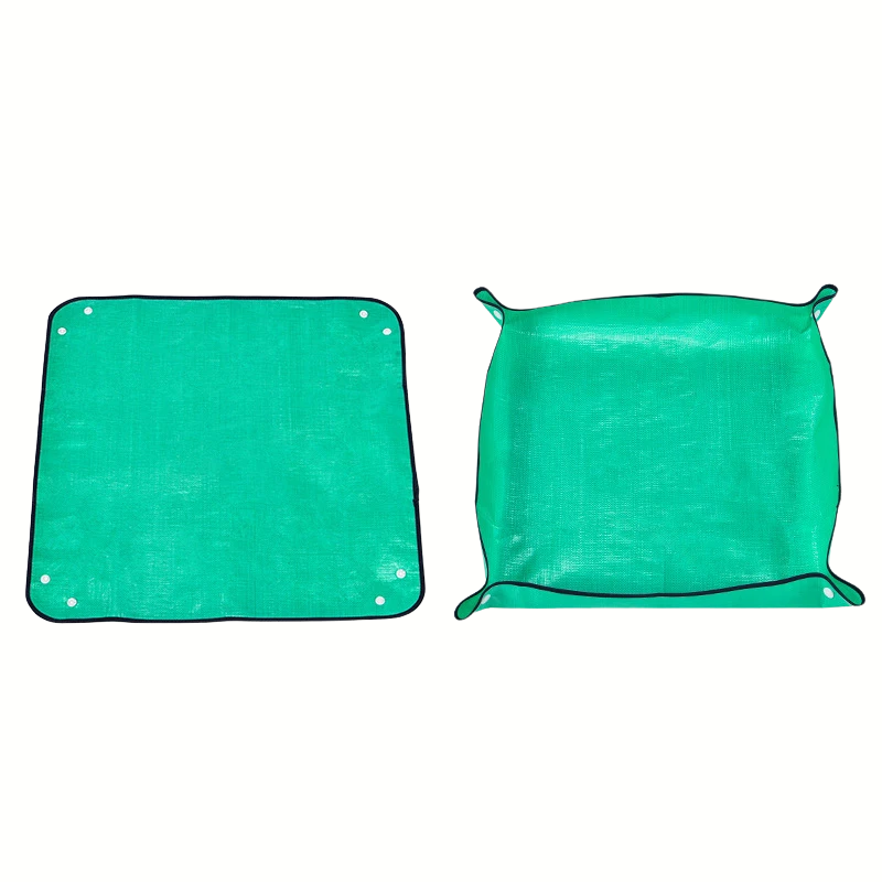 100x100cm Waterproof Planting Mat Foldable Gardening Potting Pad with Snap Corners