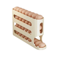 4 Layer Yellow Egg Storage Box Automatic Rolling Refrigerator Organizer Rack