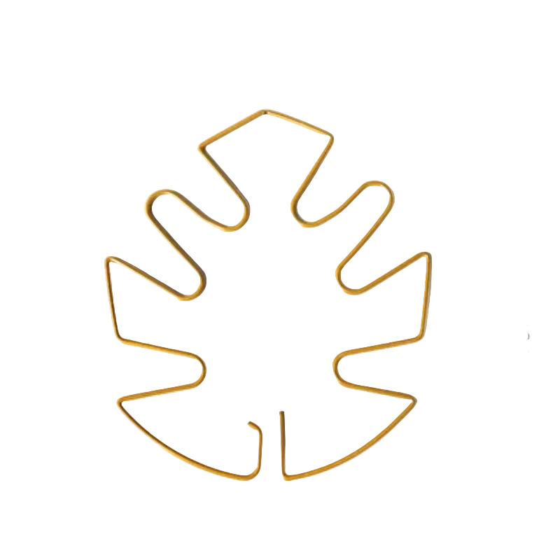 16cm Small Metal Plant Stem Support Gold Monstera Climbing Stabilizer Decorative Leaf Design
