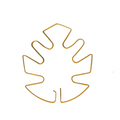 16cm Small Metal Plant Stem Support Gold Monstera Climbing Stabilizer Decorative Leaf Design