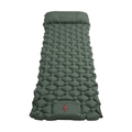 Inflatable Army Green Camping Mat with Built In Air Pump Pillow for Hiking Trekking Travel and Outdoor Use