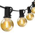 G40 Solar Globe String Lights 33FT 10m 15 Bulb Warm White Outdoor Patio Garden Lights