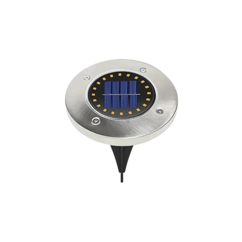 1 Piece 20 LED Solar Disc Light Warm Light IP65 Garden Underground Path Light