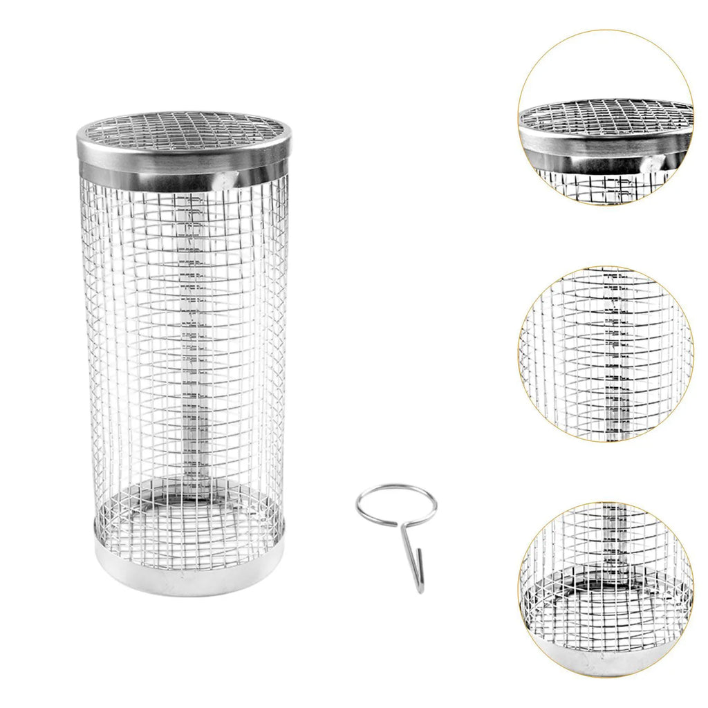 20cm Stainless Steel BBQ Grill Cage for Outdoor Camping Grilling