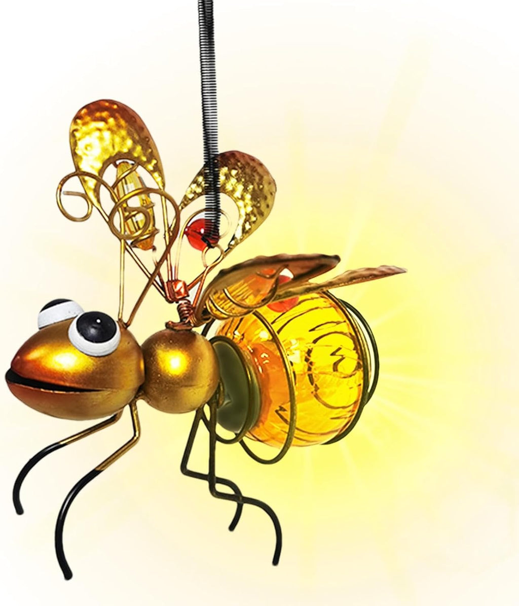 Solar Hanging Bug Light Metal Insect Garden Decor Lamp Outdoor Decorative Light